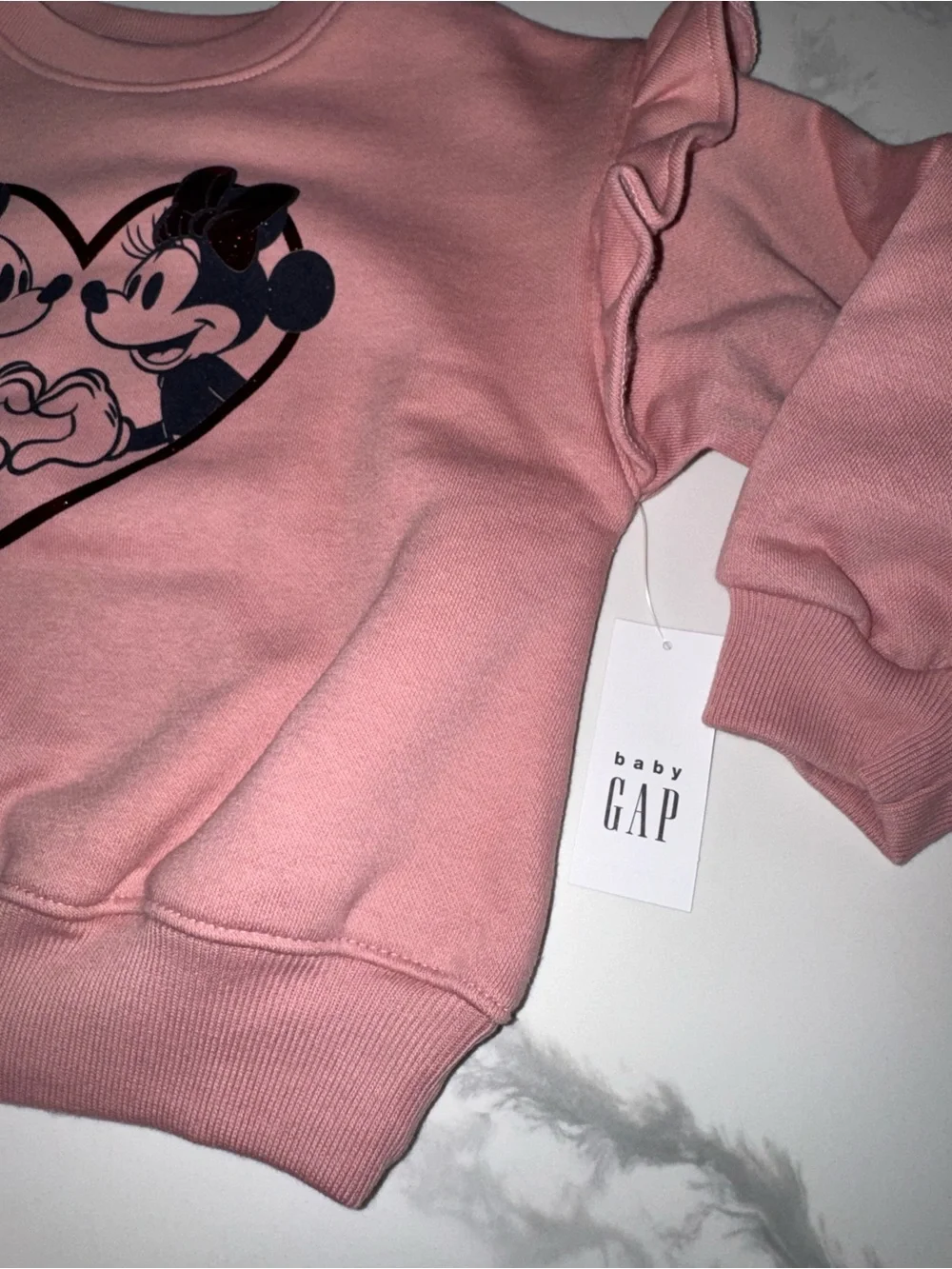 GAP Disney Toddler Girls Mickey & Minnie Mouse Sweatshirt and Joggers Outfit 2T